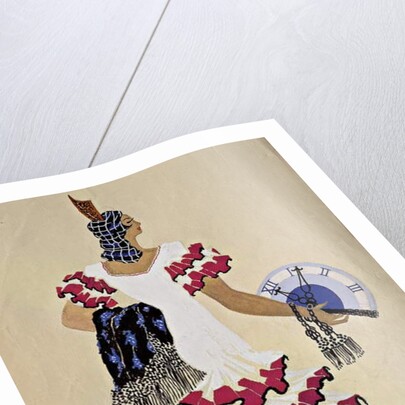 Costume design for the character of Conception from the opera 'L'heure Espagnole', 1907 by French School