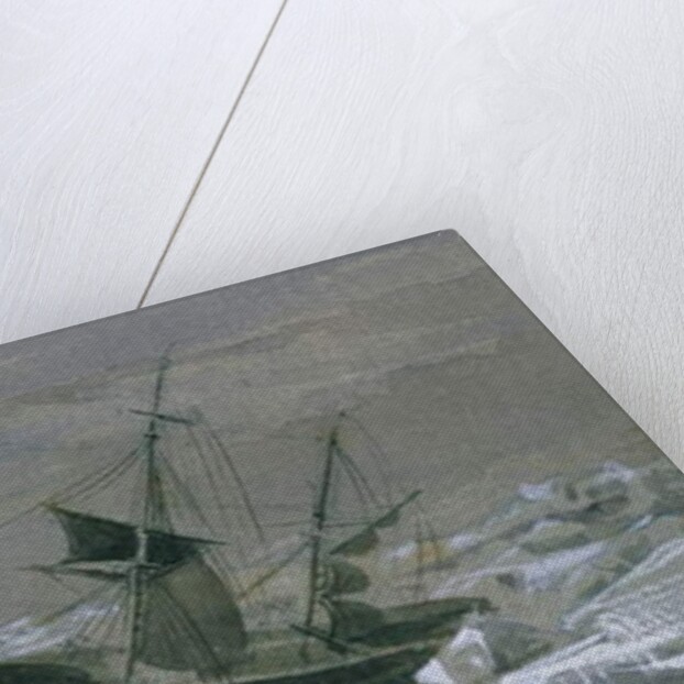 Shipment of James Clark Ross with the ships 'Erebus' and 'Terror' in search of the south magnetic pole by English School