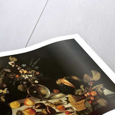 Still life with flowers and fruit, by Master of the Hartford Still Life, c.1600-10 by Michelangelo Merisi da Caravaggio