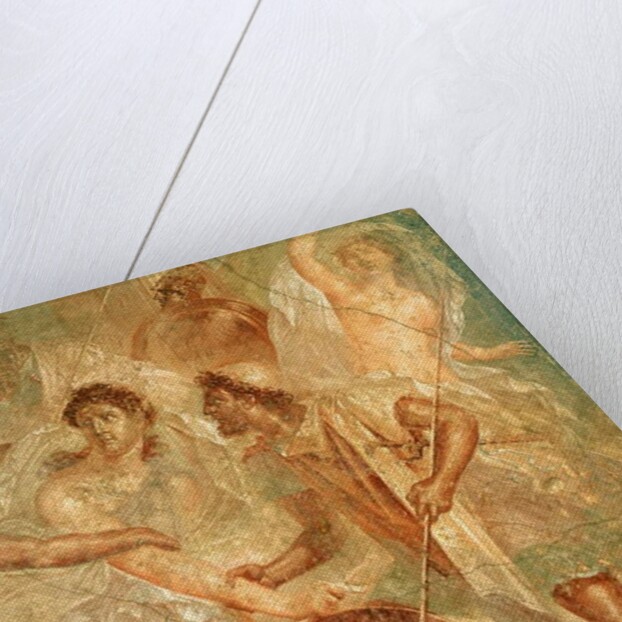 Ulysses and Diomedes recognizing Achilles disguised as the female Pyrrha among the Daughters of Lycomedes at Skyros, from Pompeii by Roman