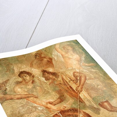 Ulysses and Diomedes recognizing Achilles disguised as the female Pyrrha among the Daughters of Lycomedes at Skyros, from Pompeii by Roman