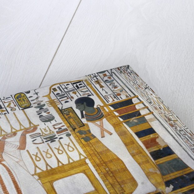 Nefertari making an offering of linen to Ptah by Egyptian 19th Dynasty