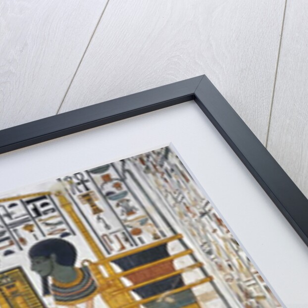 Nefertari making an offering of linen to Ptah by Egyptian 19th Dynasty