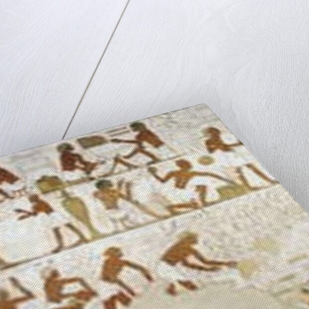 Craftsmen, burial chamber in the Tomb of city governor and vizier Rekhmire, Sheikh 'Abd al-Qurna, Egypt (wall painting_ by Egyptian 18th Dynasty