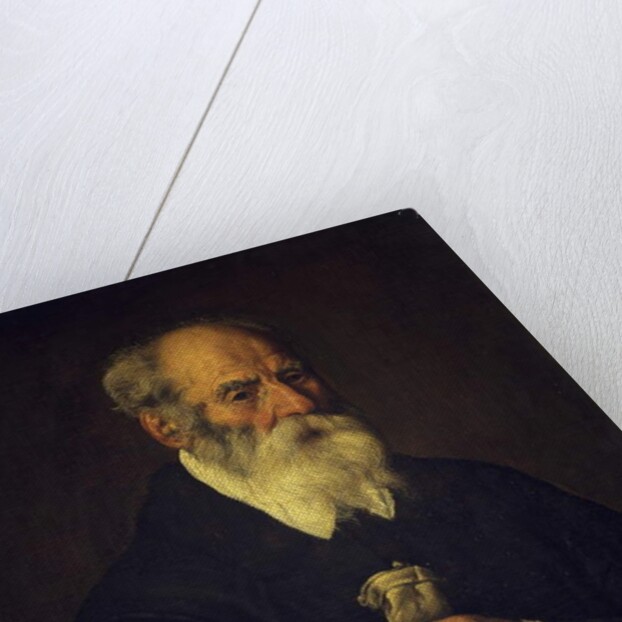 Old man with glove by Marcantonio Bassetti