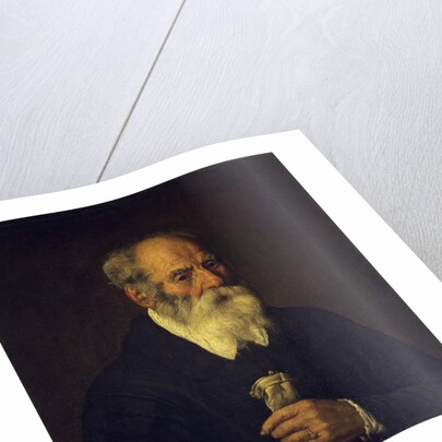 Old man with glove by Marcantonio Bassetti
