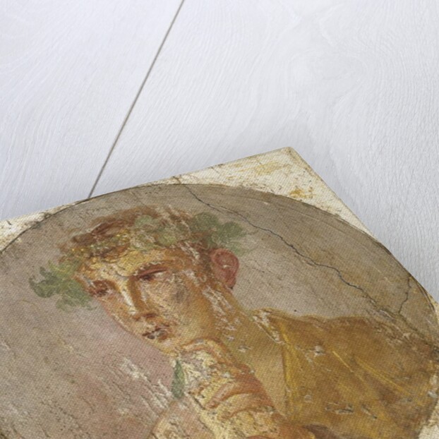 Portrait of a young man holding a papyrus scroll, 55-79 AD by Roman
