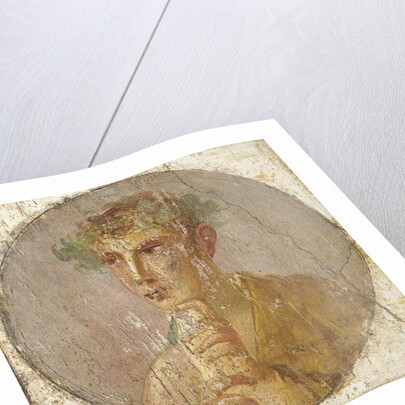 Portrait of a young man holding a papyrus scroll, 55-79 AD by Roman