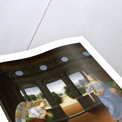 The Annunciation and Three Stories from Genesis c.1480-85 by Lorenzo di Credi