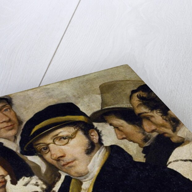 Self-portrait with friends Migliara, Palagi, Grossi, Molteni, c.1825 by Francesco Hayez