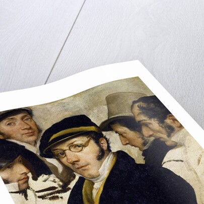 Self-portrait with friends Migliara, Palagi, Grossi, Molteni, c.1825 by Francesco Hayez