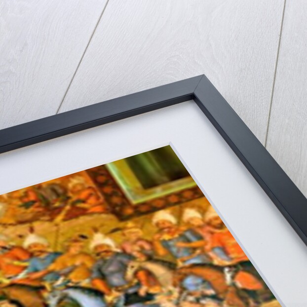 Battle of Taher-Abad or Battle of Merv with victory of Shah Ismail I over Muhammad Shaybani Khan, Reception Hall, Chehel Sotun, 1647 by Persian School