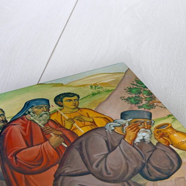A Priest in mourning collecting his tears in a Tear Jar, Cyprus by Cypriot Cypriot
