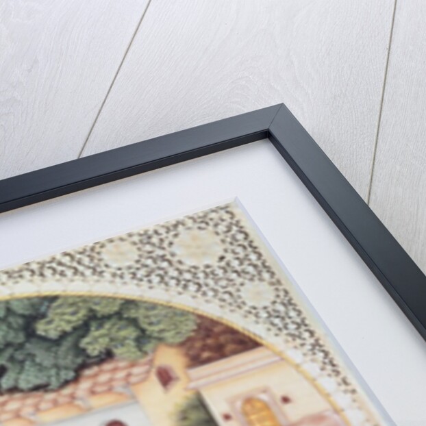 Miniature of Krishna a milkmaid seated in a field with cattle by School Indian