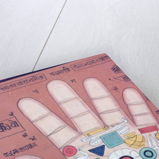 Tantric diagram of the right hand by School Indian