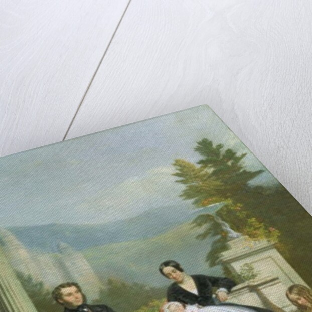 Henry Granville Fitzalan Howard with Minna Lyons and his three elder children, 1845 by Victor Dartiguenave