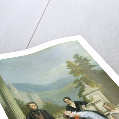 Henry Granville Fitzalan Howard with Minna Lyons and his three elder children, 1845 by Victor Dartiguenave