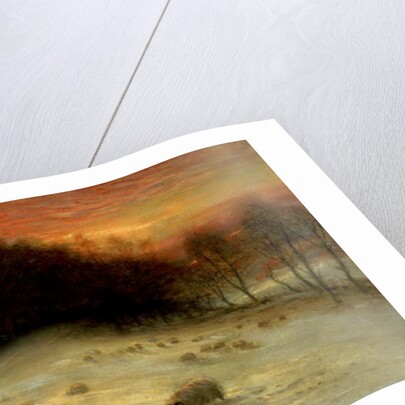 Sheep in a Winter Landscape, Evening by Joseph Farquharson