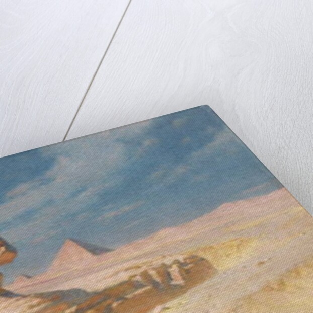 The Sphynx of Giza with the Pyramid of Mykerinos, 1874 by Carl Haag
