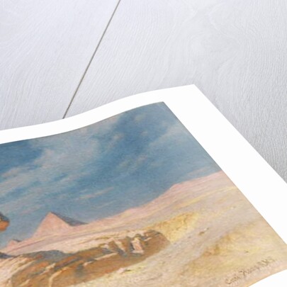 The Sphynx of Giza with the Pyramid of Mykerinos, 1874 by Carl Haag