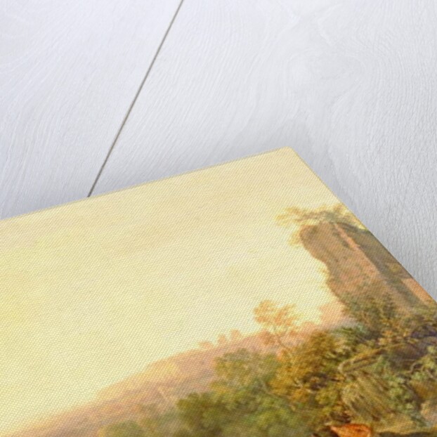 A view of Rome with peasants and ruins by Jacob-Philippe Hackert