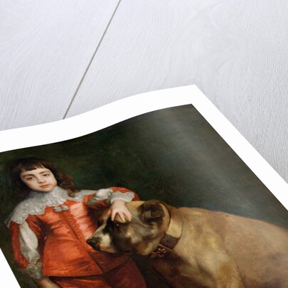 Full length portrait of Charles II as a boy with a mastiff by Anthony van Dyck