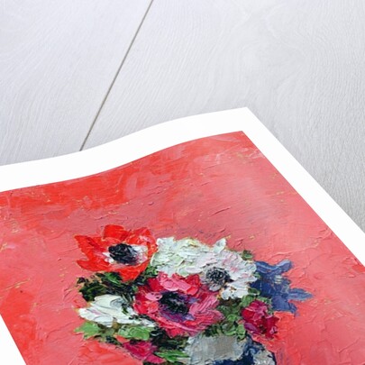 Anemones on a red ground, 1992 by Diana Schofield
