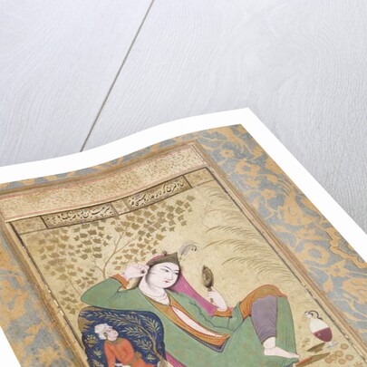 Lady with a Mirror, 16th/17th century by Riza-i Abbasi