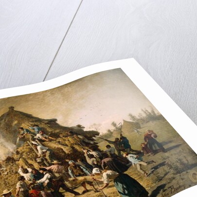 Fire in a Haystack, 1856 by Jules Breton