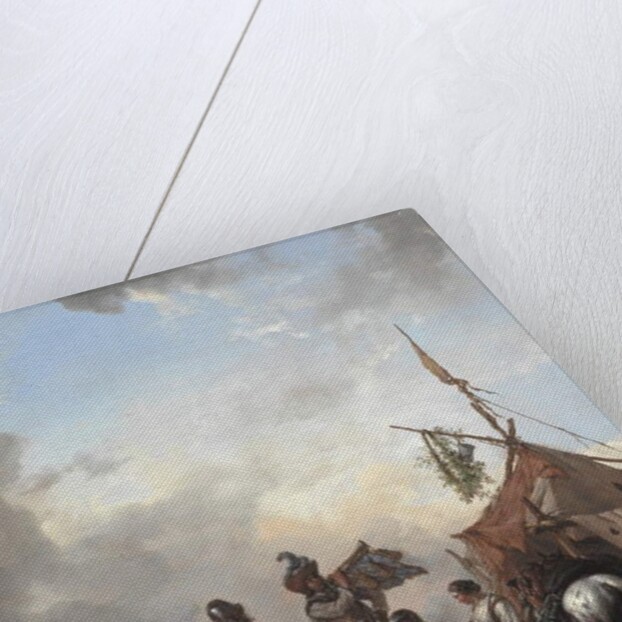 Soldiers carousing with a serving woman outside a tent, c.1655 by Philips Wouwermans or Wouwerman