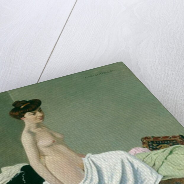 Standing nude holding a gown on her knee, 1904 by Felix Edouard Vallotton