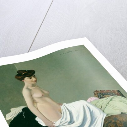 Standing nude holding a gown on her knee, 1904 by Felix Edouard Vallotton