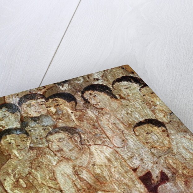 Group of disciples mourning the death of Buddha by Indian School