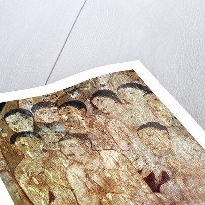 Group of disciples mourning the death of Buddha by Indian School