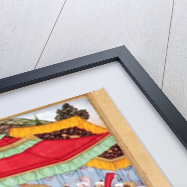 The King on his throne surrounded by his courtiers by Indian School