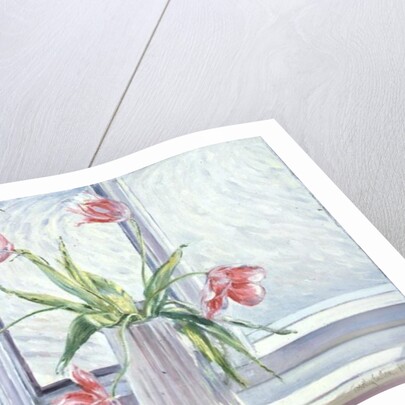 Tulips Against Moving Water by Timothy Easton