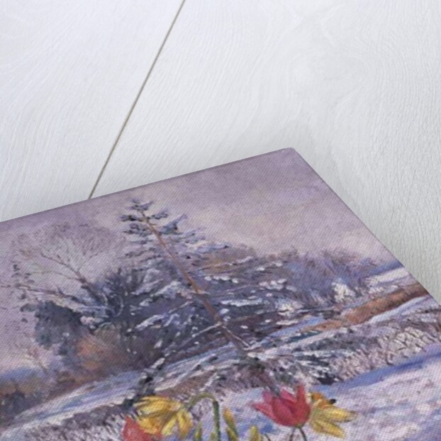 Curled Cat with Flowers by Timothy Easton