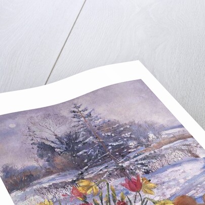 Curled Cat with Flowers by Timothy Easton