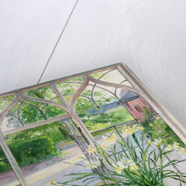 Irises and sleeping cat, 1990 by Timothy Easton