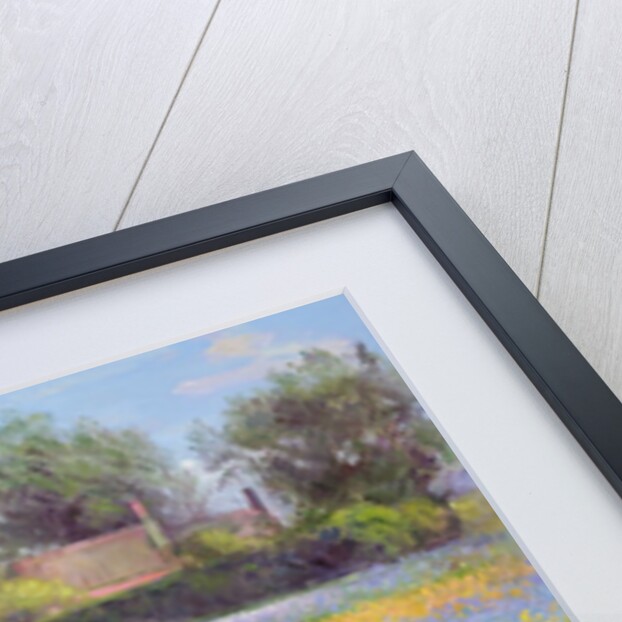 Farmstead and Iris Field, 1992 by Timothy Easton