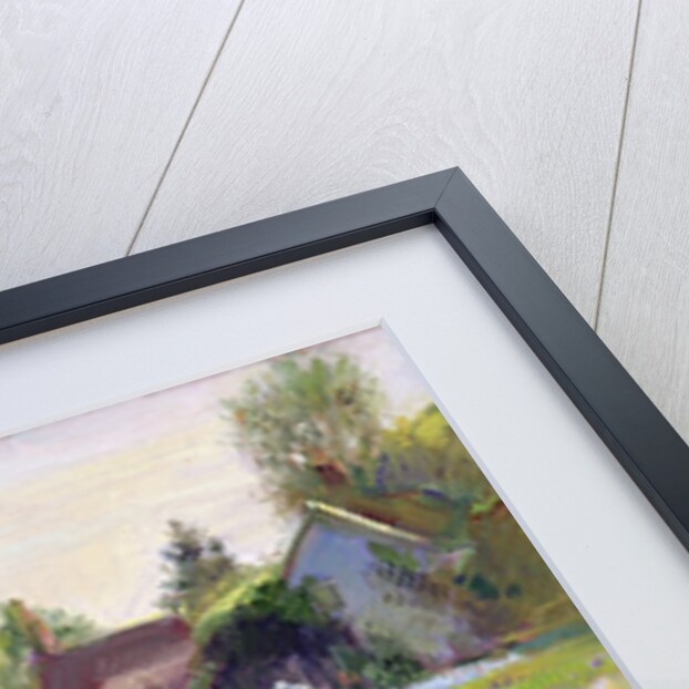 Dwarf Irises and Cottage, 1993 by Timothy Easton