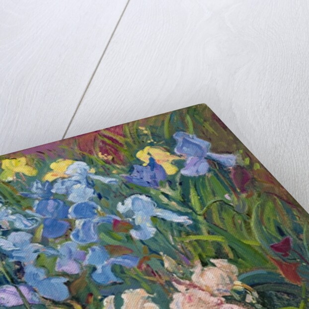 Irises: Pink, Blue and Gold, 1993 by Timothy Easton