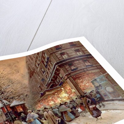 A Busy Boulevard near the Place de la Republique, Paris by Eugene Galien-Laloue