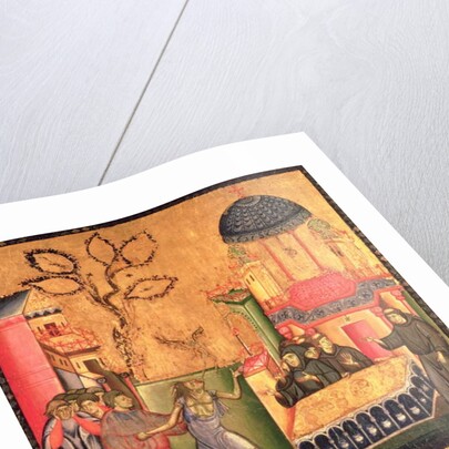 The Altarpiece of St. Francis, detail depicting the Miracle of the Possessed Woman by Giunta Pisano