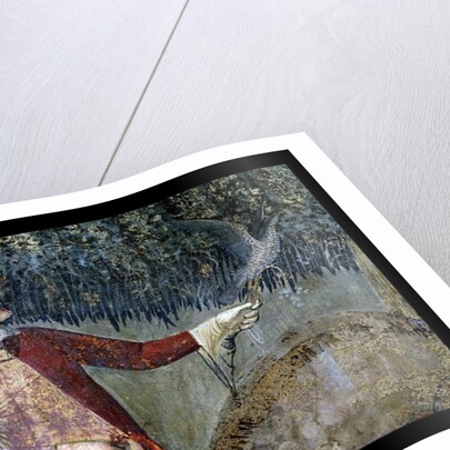 Effects of Good Government in the Countryside, detail of a falconer, 1388-40 by Ambrogio Lorenzetti