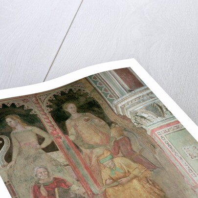 The Church Militant and Triumphant, in the Spanish Chapel, detail of Rhetoric, Cicero, Grammar and Aelius Donatus, 1366-68 by Andrea di Bonaiuto