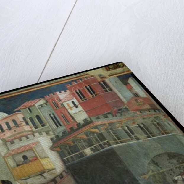 Effects of Good Government in the City, detail of architecture and citizens, 1338-40 by Ambrogio Lorenzetti