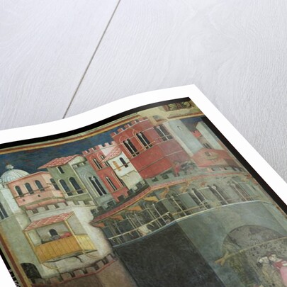 Effects of Good Government in the City, detail of architecture and citizens, 1338-40 by Ambrogio Lorenzetti