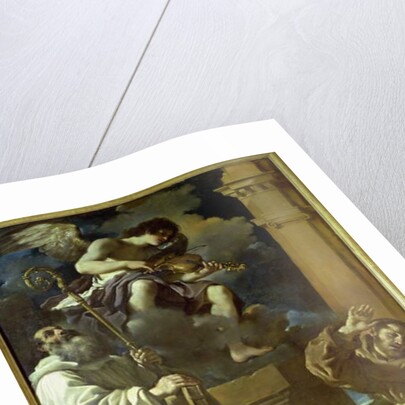 St. Francis in Ecstasy and St. Benedict with an Angel Musician, 1620 by Guercino