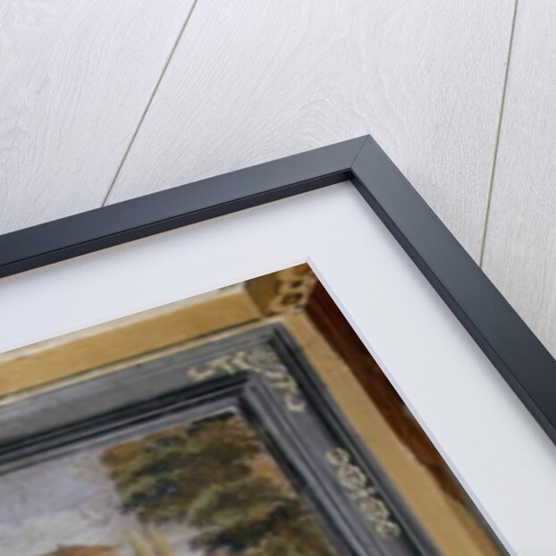 Rural landscape with buildings by Guercino